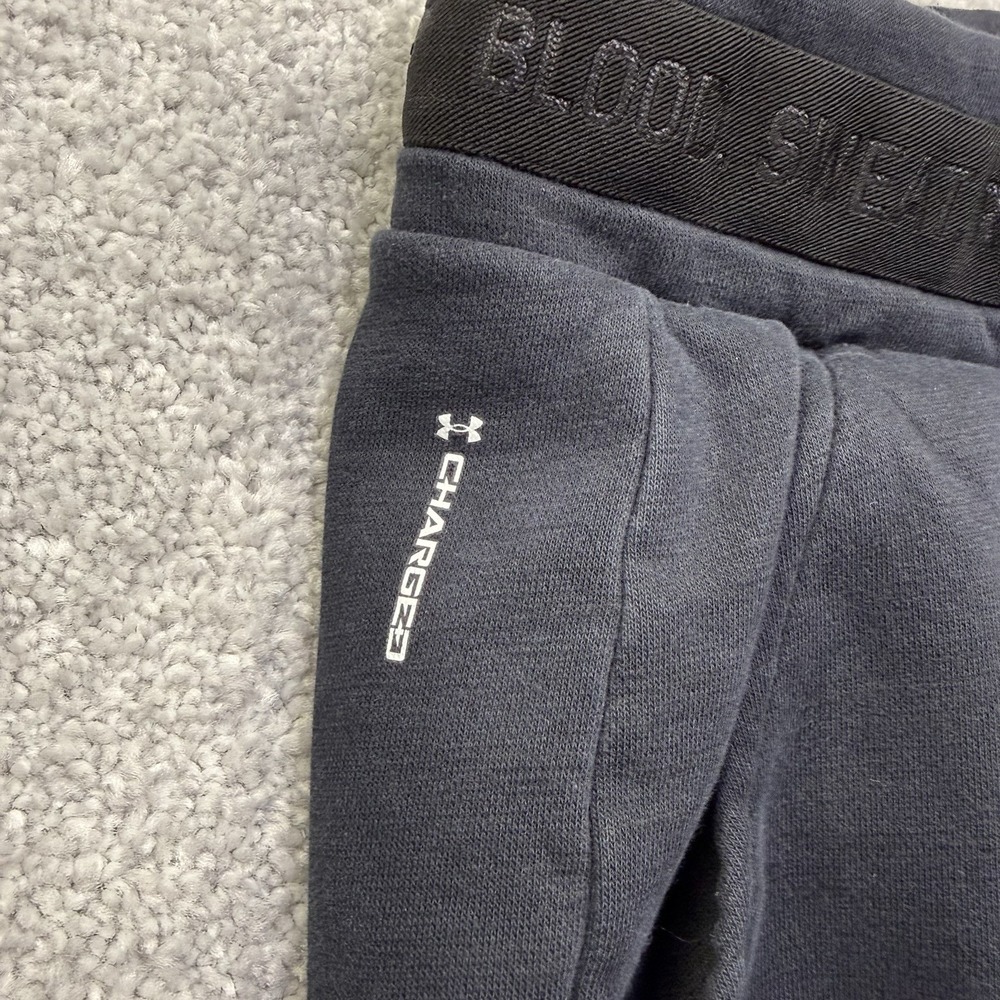 Under Armour Project Rock Womens L Charged Cotton Fleece Joggers Navy Blue Pants - Picture 5 of 8